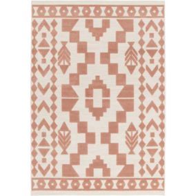 Tapis extérieur et intérieur motif ethnique - Lima - Rose - 123 x 170 cm