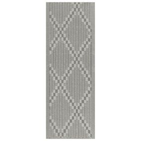 Tapis extérieur gris au motif à carreaux 60 x 105 cm JALNA