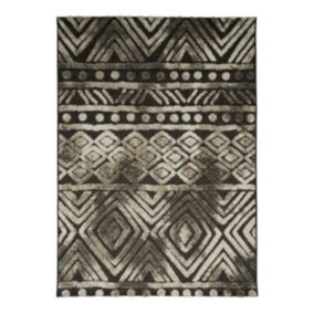 Tapis extérieur intérieur  noir et brun 120x170