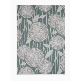 Tapis extérieur, kilim reversible EX1 PARA, vert, crème