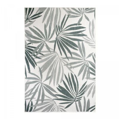 Tapis extérieur, kilim reversible LYN2 AM REVERSIBLE, vert, écru