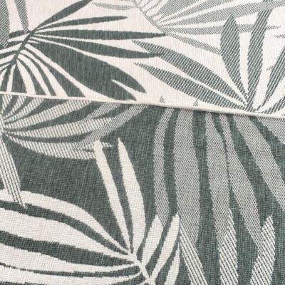Tapis extérieur, kilim reversible LYN2 AM REVERSIBLE, vert, écru