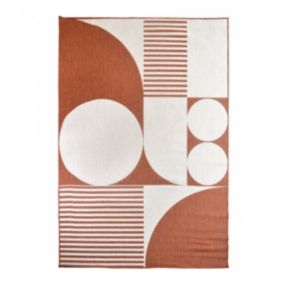 Tapis extérieur, kilim reversible LYN2 BI REVERSIBLE, Terracota, écru