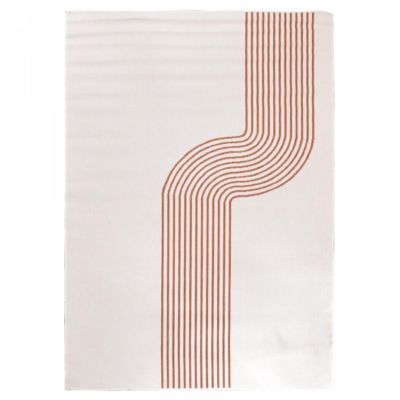 Tapis extérieur, kilim reversible LYN2 BM REVERSIBLE, terracotta, crème