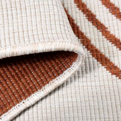 Tapis extérieur, kilim reversible LYN2 BM REVERSIBLE, terracotta, crème