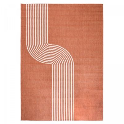 Tapis extérieur, kilim reversible LYN2 BM REVERSIBLE, terracotta, crème