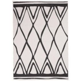 Tapis extérieur, kilim reversible LYN2 F REVERSIBLE, crème, noir