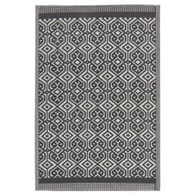 Tapis extérieur noir à motif géométrique 120 x 180 cm BARMER