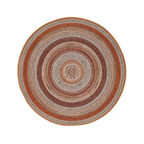 Tapis extérieur orange rond diam.120 cm VERDI intérieur-extérieur - ATTICGO