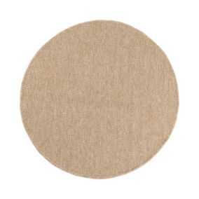 Tapis extérieur rond - 120cm - naturel - 100% polypropylène résistant aux UV - 1400 gr/m2 - LYS