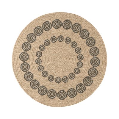 Tapis extérieur rond - 160cm - naturel - 100% polypropylène résistant aux UV - 1400 gr/m² - HOYA