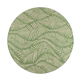 Tapis extérieur rond - 200cm - vert - 100% polypropylène résistant aux UV - 800gr/m2 - 192 000 Points/m² - ALAYA