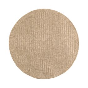 Tapis extérieur rond - 80cm - naturel - 100% polypropylène résistant aux UV - 1400 gr/m2 - EDEN