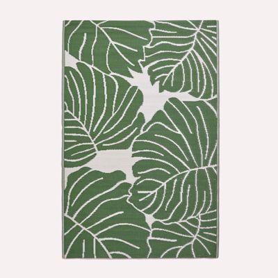 Tapis extérieur terrasse réversible - Tapis de jardin imperméable et résistant UV - Ada - Vert- 150x240 cm - HOMESCAPES