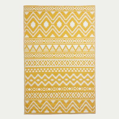 Tapis extérieur terrasse réversible - Tapis de jardin imperméable et résistant UV - Anna - Jaune - 150x240 cm - HOMESCAPES