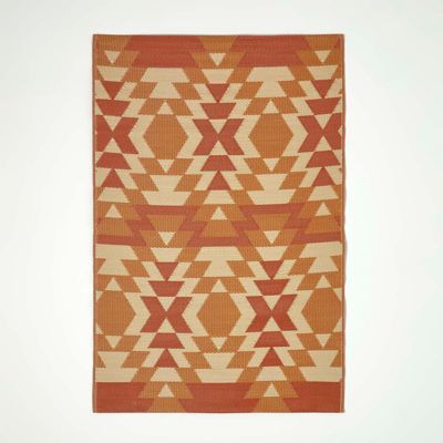 Tapis extérieur terrasse réversible - Tapis de jardin imperméable et résistant UV - Anya - Orange - 120x180 cm - HOMESCAPES