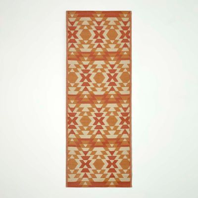 Tapis extérieur terrasse réversible - Tapis de jardin imperméable et résistant UV - Anya - Orange - 75x200 cm - HOMESCAPES