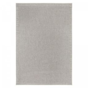 Tapis extérieur tissé kilim rectangle NOUCHY, beige
