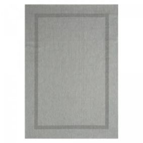 Tapis extérieur tissé kilim rectangle SQUAREXT, gris
