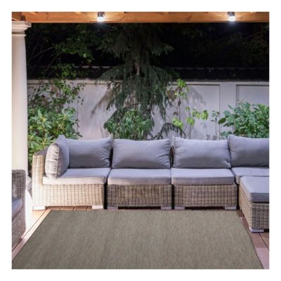 Tapis extérieur tissé kilim rectangle SUNDANCE, marron