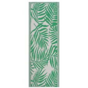 Tapis extérieur vert au motif feuilles de palmier 60 x 105 cm KOTA