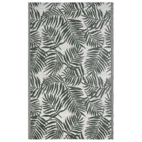 Tapis extérieur vert foncé au motif feuilles de palmier 120 x 180 cm KOTA