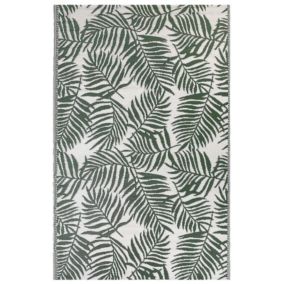 Tapis extérieur vert foncé au motif feuilles de palmier 180 x 270 cm KOTA