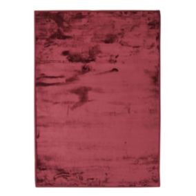 Tapis extra-doux effet velours rouge foncé 185x290