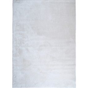 Tapis extra doux en polyester blanc 160x220