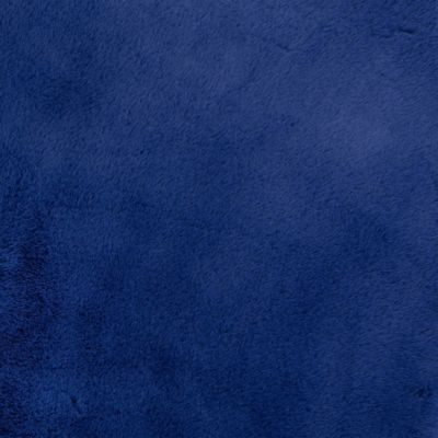 Tapis fausse fourrure "Couka" bleu indigo D80cm - Atmosphera