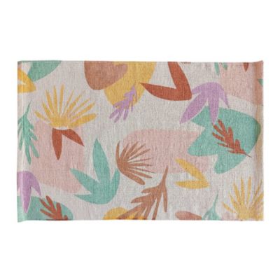 Tapis fleuri Lirette multicouleurs L.90 x l.60cm Ornami