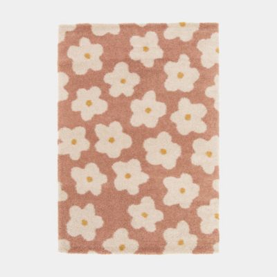 Tapis fleurs maximalistes - Apolline - Rose - 120 x 170 cm