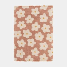 Tapis fleurs maximalistes - Apolline - Rose - 120 x 170 cm