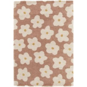 Tapis fleurs maximalistes - Apolline - Rose - 160 x 230 cm