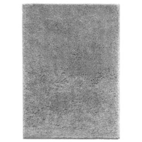 Tapis Flocon - Shaggy frisé à poils longs - Gris clair - 120 x 170 cm