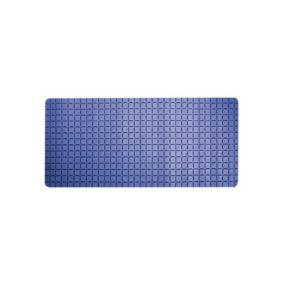 Tapis Fond de baignoire antidérapant Caoutchouc QUADRO 36x76cm Bleu Foncé MSV