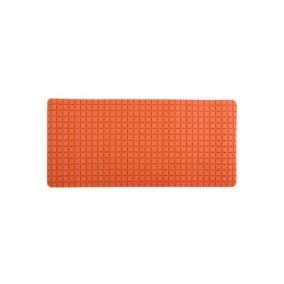 Tapis Fond de baignoire antidérapant Caoutchouc QUADRO 36x76cm Orange MSV