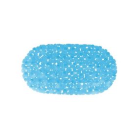 Tapis fond de Baignoire PVC GALETS 35x68cm Bleu Transparent MSV