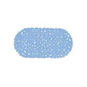 Tapis Fond de baignoire PVC GALETS 39x99cm Bleu Ciel MSV