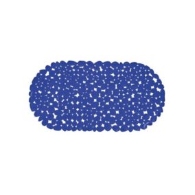 Tapis Fond de baignoire PVC GALETS 39x99cm Bleu Marine MSV