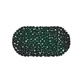 Tapis Fond de baignoire PVC GALETS 39x99cm Vert Foncé MSV