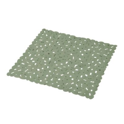 Tapis fond de douche 52 x 52 cm galets sauge