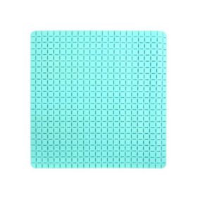 Tapis Fond de douche antidérapant Caoutchouc QUADRO 54x54cm Bleu MSV