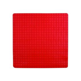 Tapis Fond de douche antidérapant Caoutchouc QUADRO 54x54cm Rouge MSV