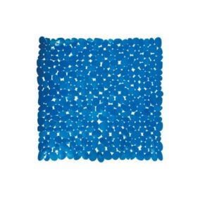 Tapis Fond de douche PVC GALETS 53x53cm Bleu Marine MSV