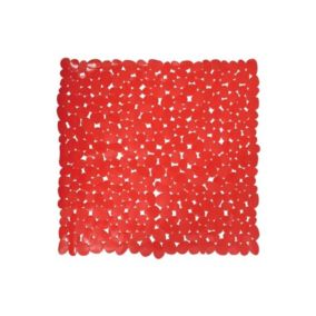 Tapis Fond de douche PVC GALETS 53x53cm Rouge MSV