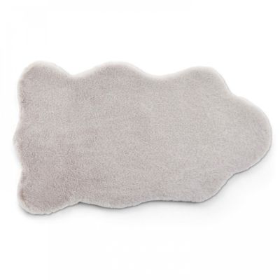 Tapis fourrure en forme de peau de mouton gris clair 50 x 80 cm  Oviala