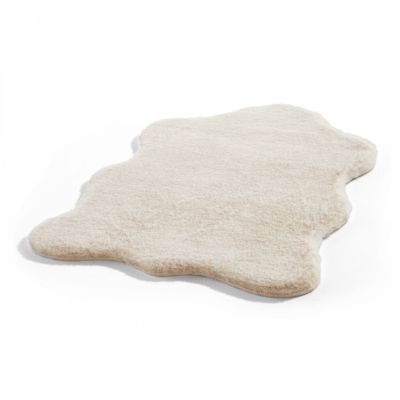 Tapis fourrure en forme de peau de mouton ivoire 50 x 80 cm  Oviala