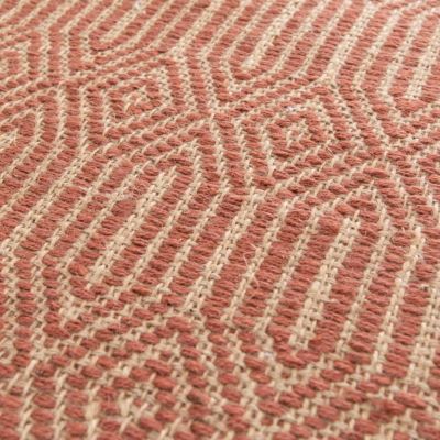 Tapis à franges en jute naturel tissé main terracotta 200 x 290 cm  Oviala