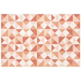 Tapis géométrique en vinyle  - 120x180 cm - Orange - MYRALA